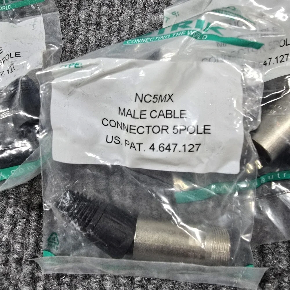 Neutrik NC5MX Male‎ Cable Connector 5 Pole Lot of 3 New Sealed Audio XLR Plugs